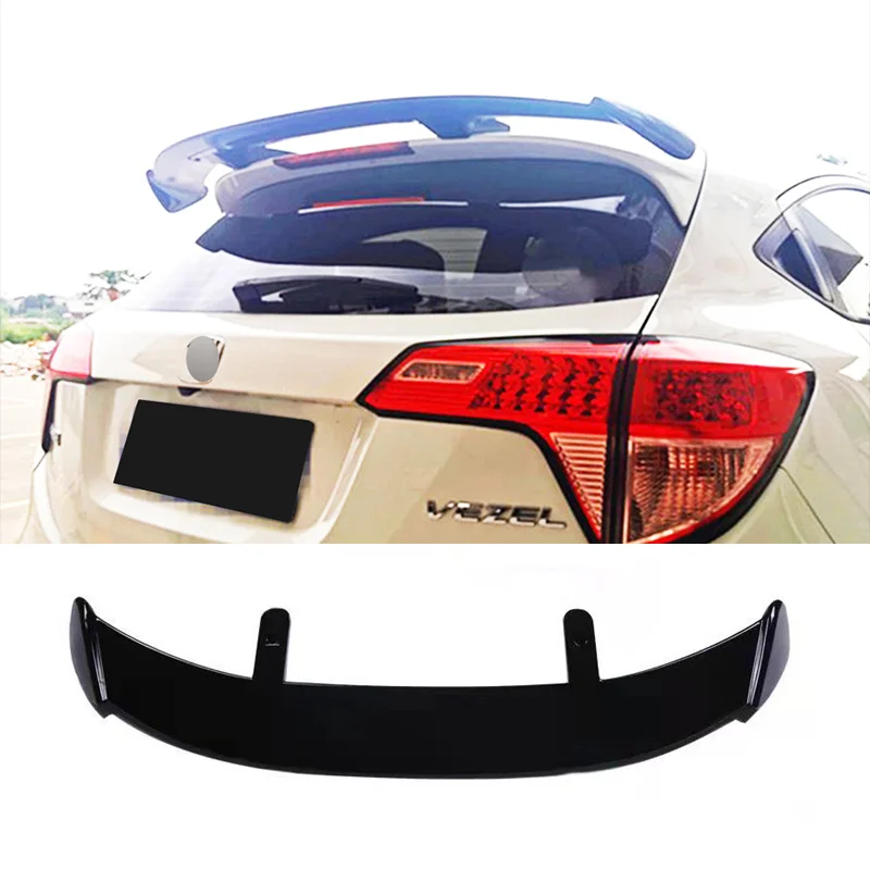 

For Honda HRV Vezel XRV 2014-2026 Rear Roof Trunk Lid Car Spoiler Wing ABS Plastic Black Carbon Color Exterior Accessories Parts