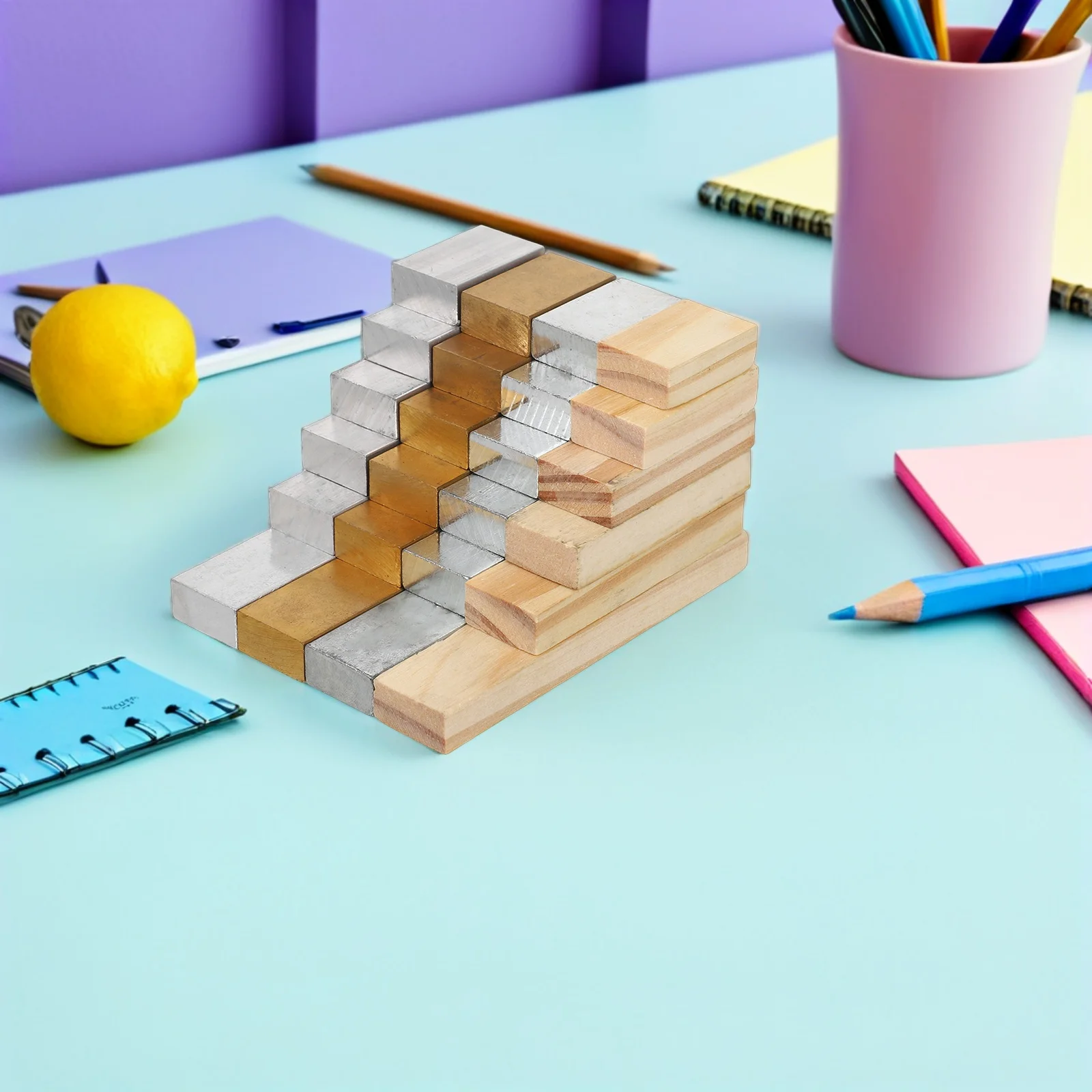 

24pcs Density Blocks Set Multimaterial Rectangular Physics Density Measurement Kit For Science Experiments Classroom Lab