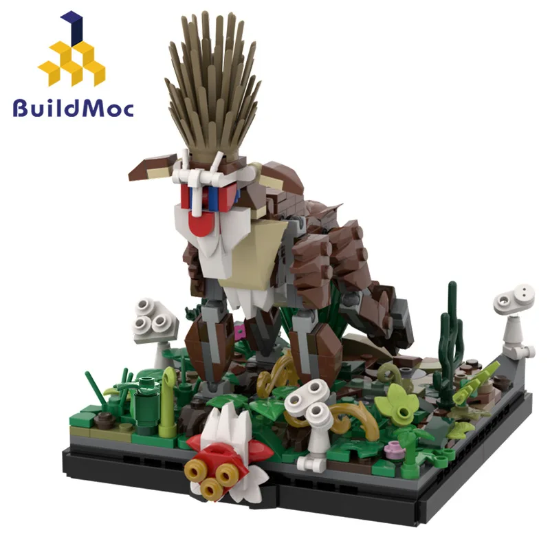 BuildMOC Ghost Princess Forest Spirit Building Blocks Mononokeds Princess Forest Elf DIY Brick Model Kit for Kids Adults Gift