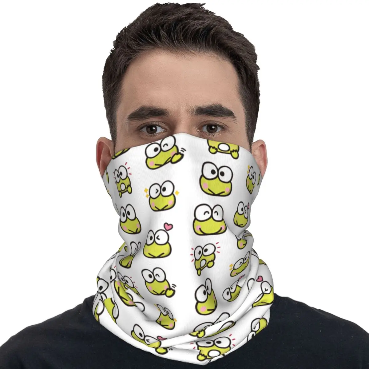 Keroppis Emotions Pattern Balaclava Riding Fishing Bicycle Mask Dustproof Soft Bike Face Cover Mask Fashion Punk Neck Gaiter