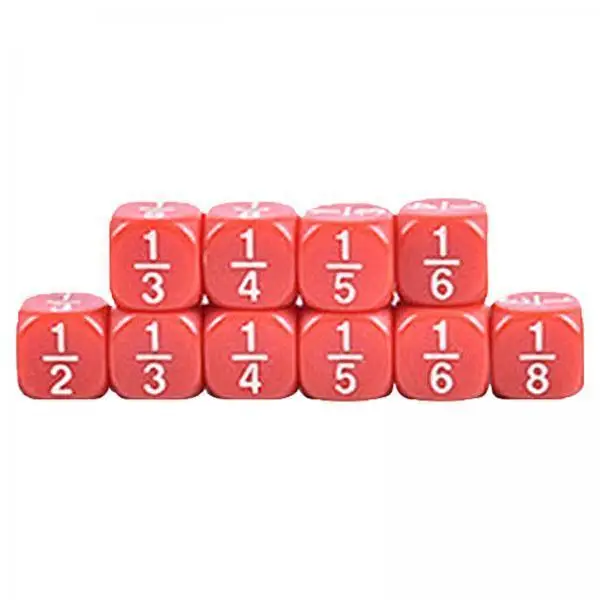 Fraction Dice Acrylic Math Educational Manipulatives Creative Game Dice for 4th Grade Math for Children