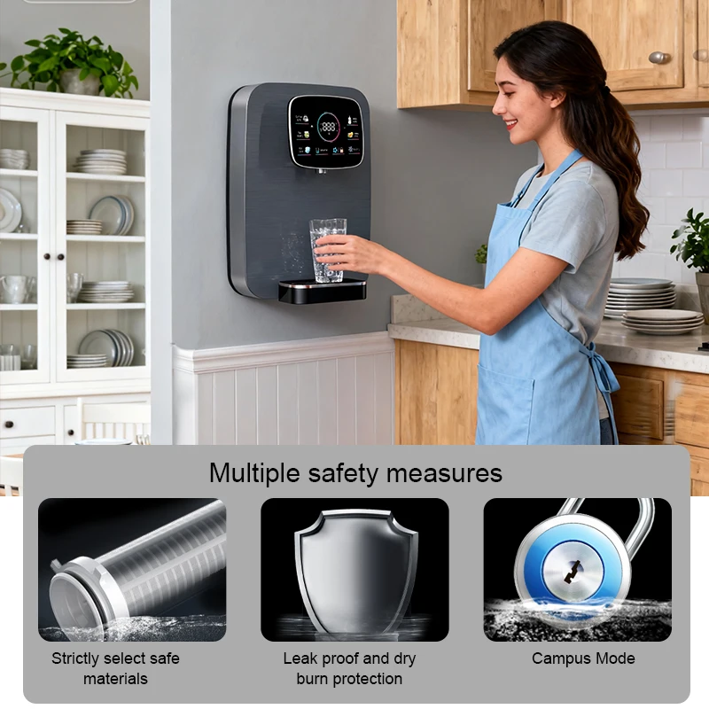 Electric hot and cold intelligent automatic wall-mounted plastic water dispenser