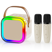 K12 Karaoke Machine Portable Bluetooth 5.3 PA Speaker System with 2 Wireless Microphones Home Family Singing Children's Gifts