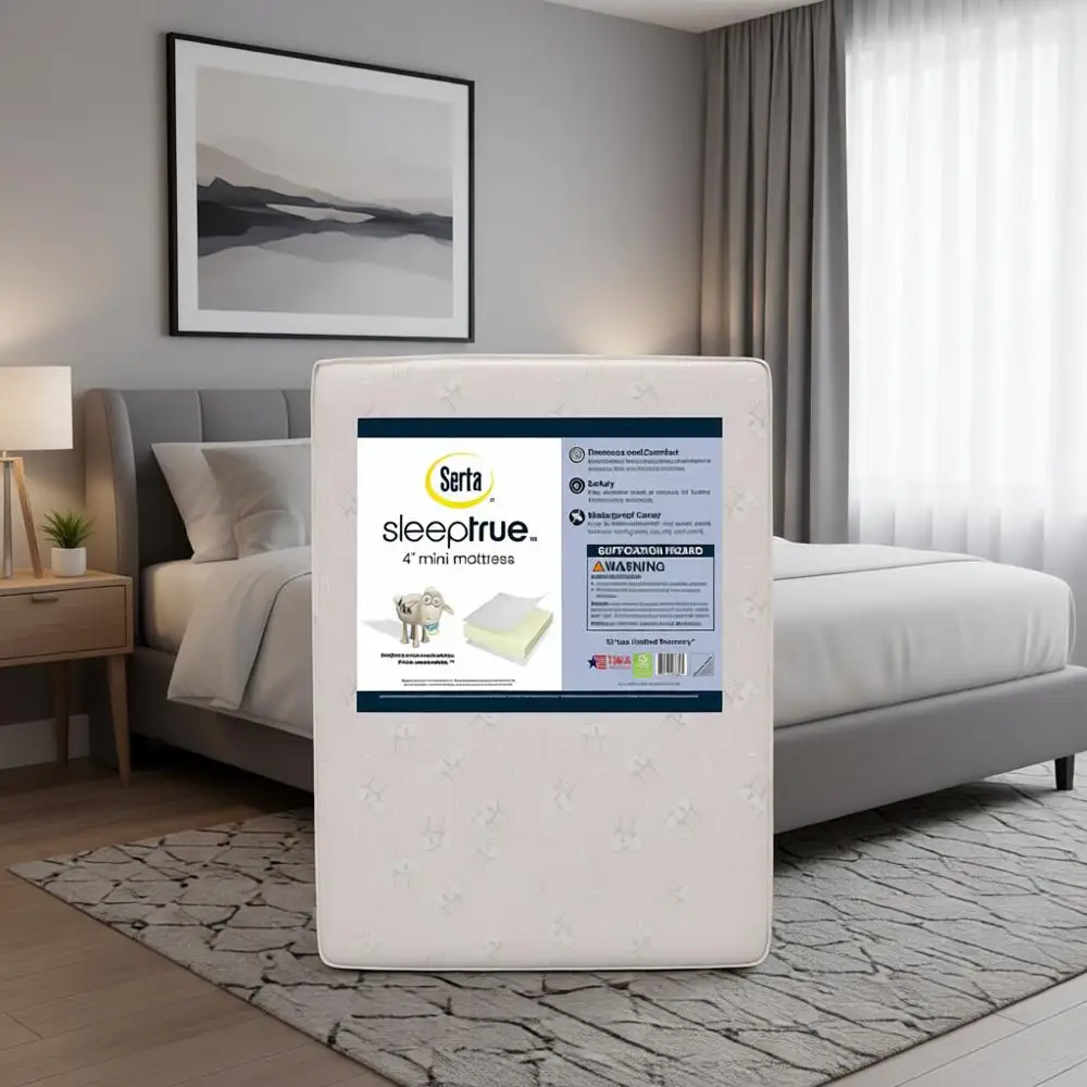 

Premium Hypoallergenic Mini Crib Mattress with Sustainable Core and Waterproof Cover - Made in USA, White