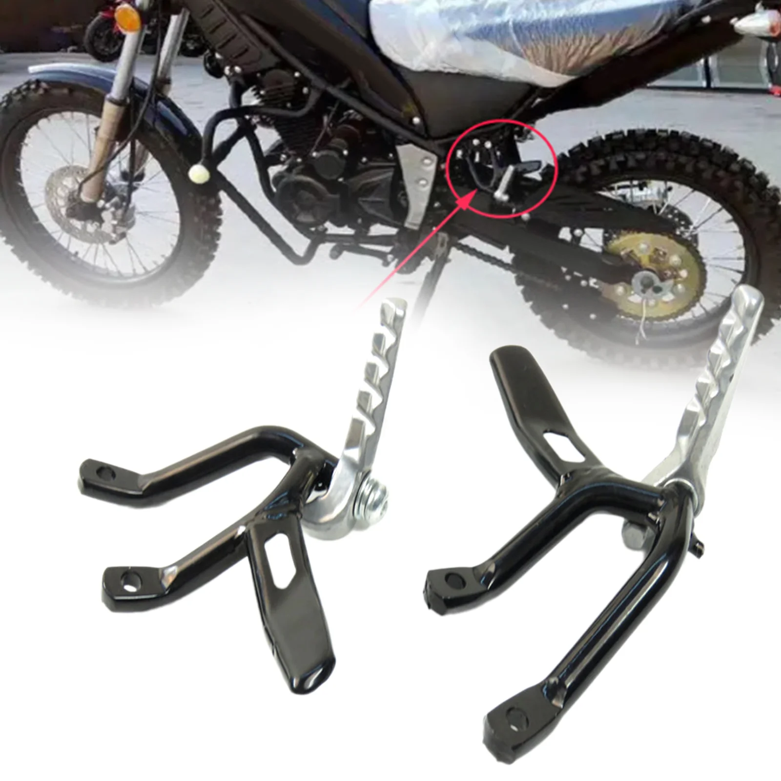 2x Motorcycle Rear Foot Pegs Professional Assembly Motorcycle Footrest