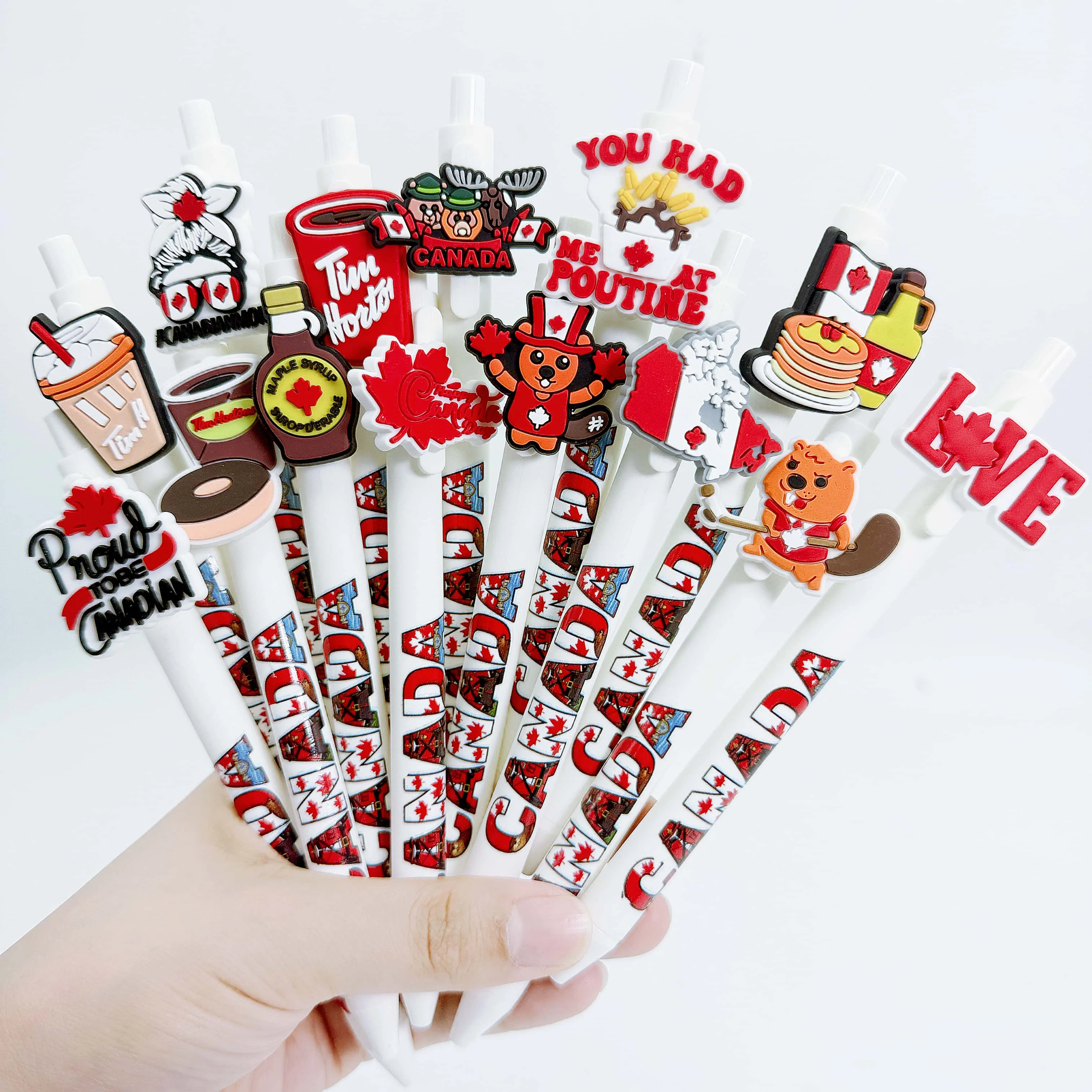 

15pcs/28pcs Canadian themed ballpoint pen, student specific gift pen, black quick drying pen