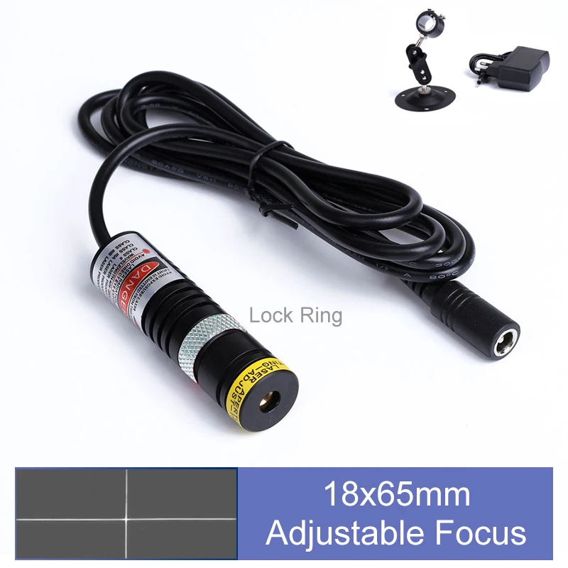 1PCS Focusable Locator D18x65mm 850nm IR 30mw 50mw 100mw 150mw Laser Cross Line Module (FREE with EU Adapter ) for Wood Cutting