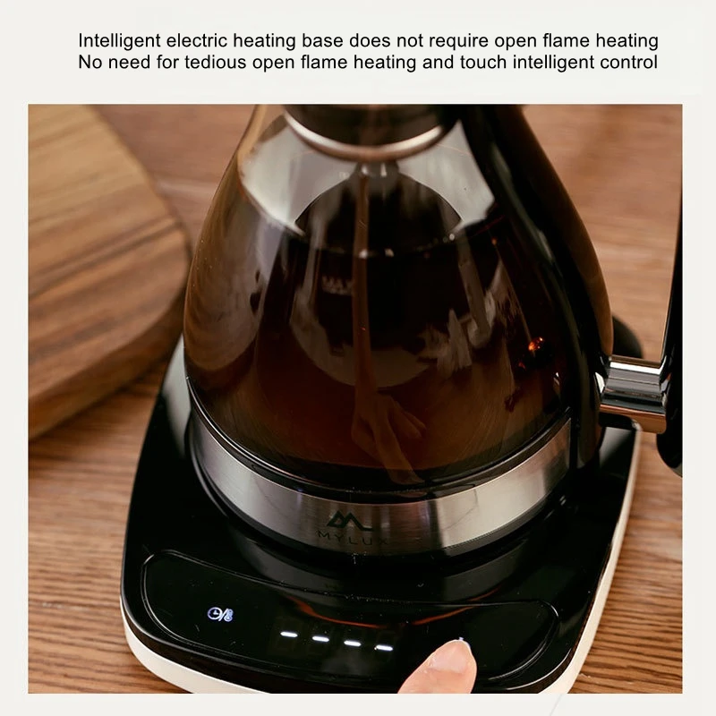 

Электрический сифонный горшок, бытовой кофейник ручной работы с нагревательным основанием, офисная кофемашина Americano с подставкой