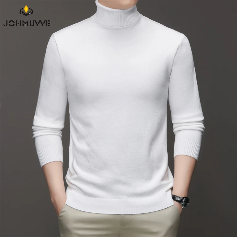 6 Colour Men's High Neck Long Sleeved Solid Color Sweater Soft Warm and Comfortable Top with a Base