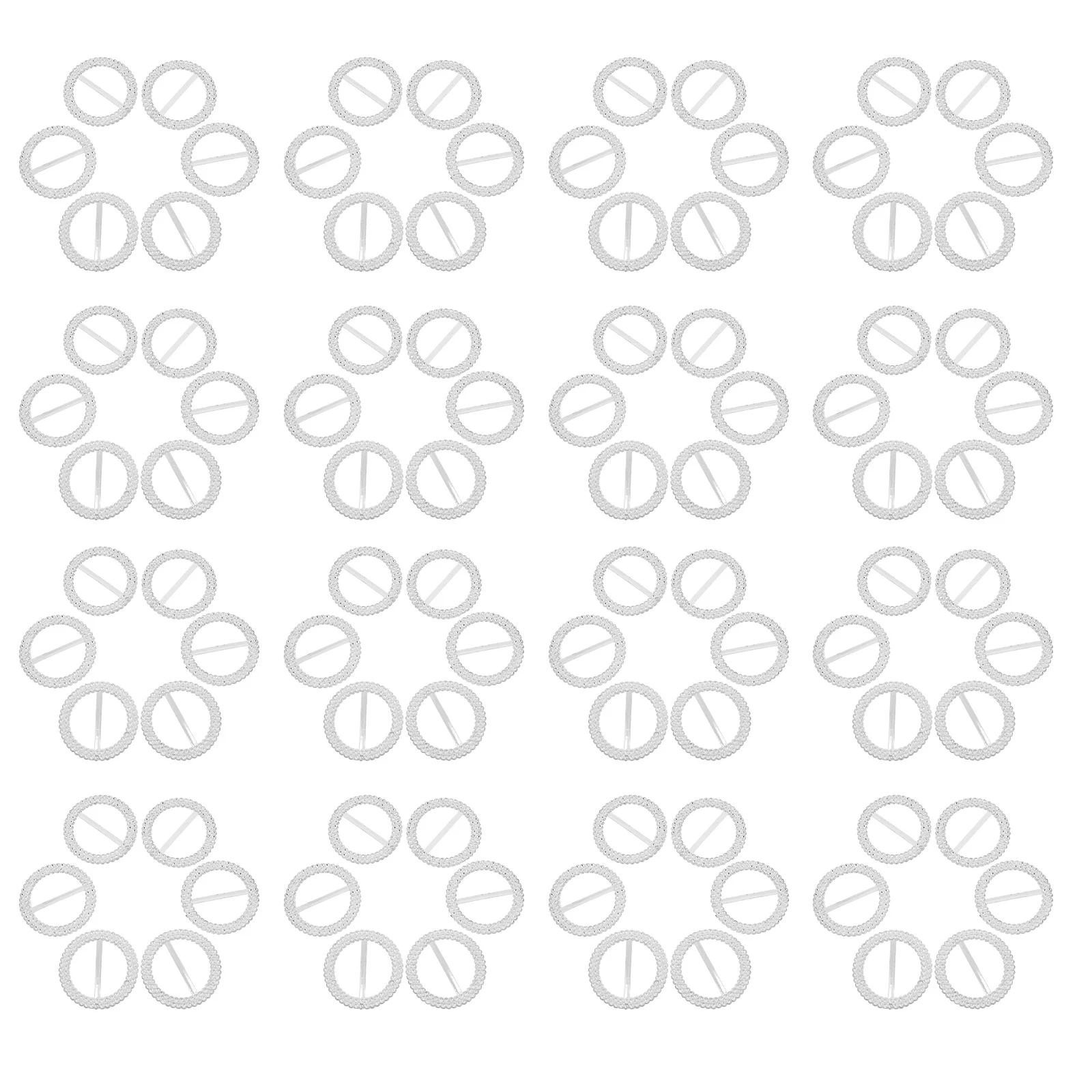 

100pcs Rhinestone Buckle Clips Plastic Wedding Banquet Accessories Round Scarf T-Shirt Ribbon Slider Decorative Fasteners