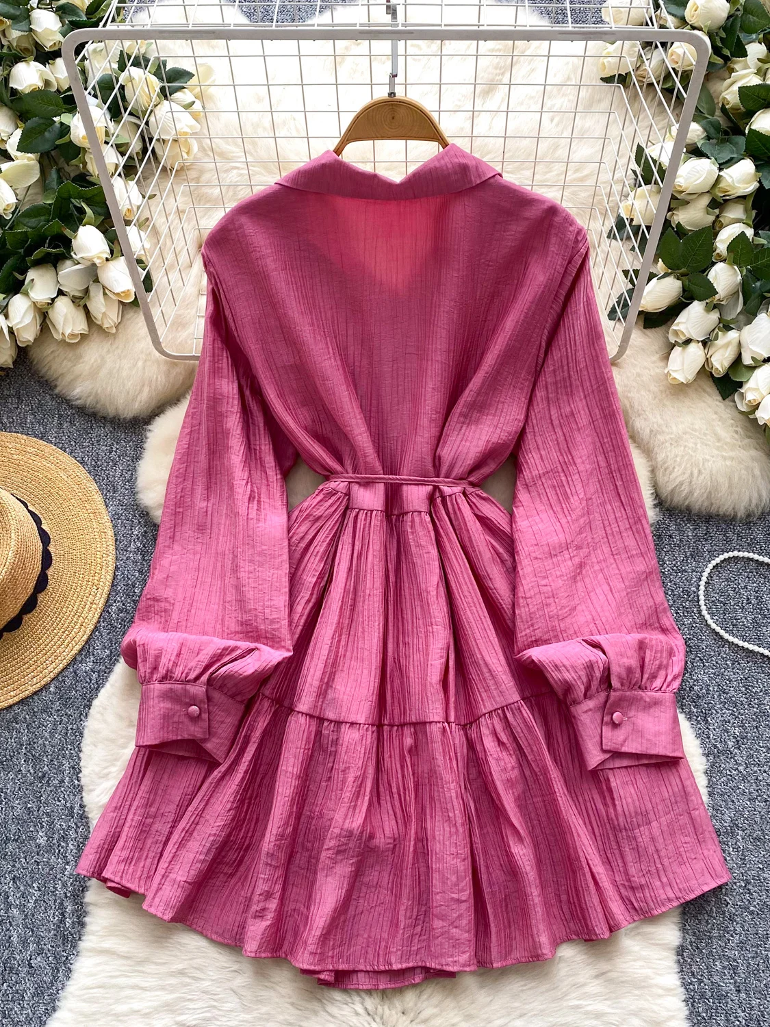 تنورة نسائية أنيقة بحزام طويل من الدانتيل Sve irt Dr تنورة على شكل حرف a عالية الخصر كورية Sle للتنقل الصيفي Faion