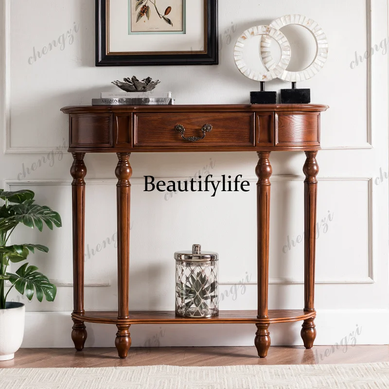 Z331 Classic Nordic Console Table Premium Vintage Drawers Storage Console Table Organizer Living Room Wohnzimmer Tisch Furniture