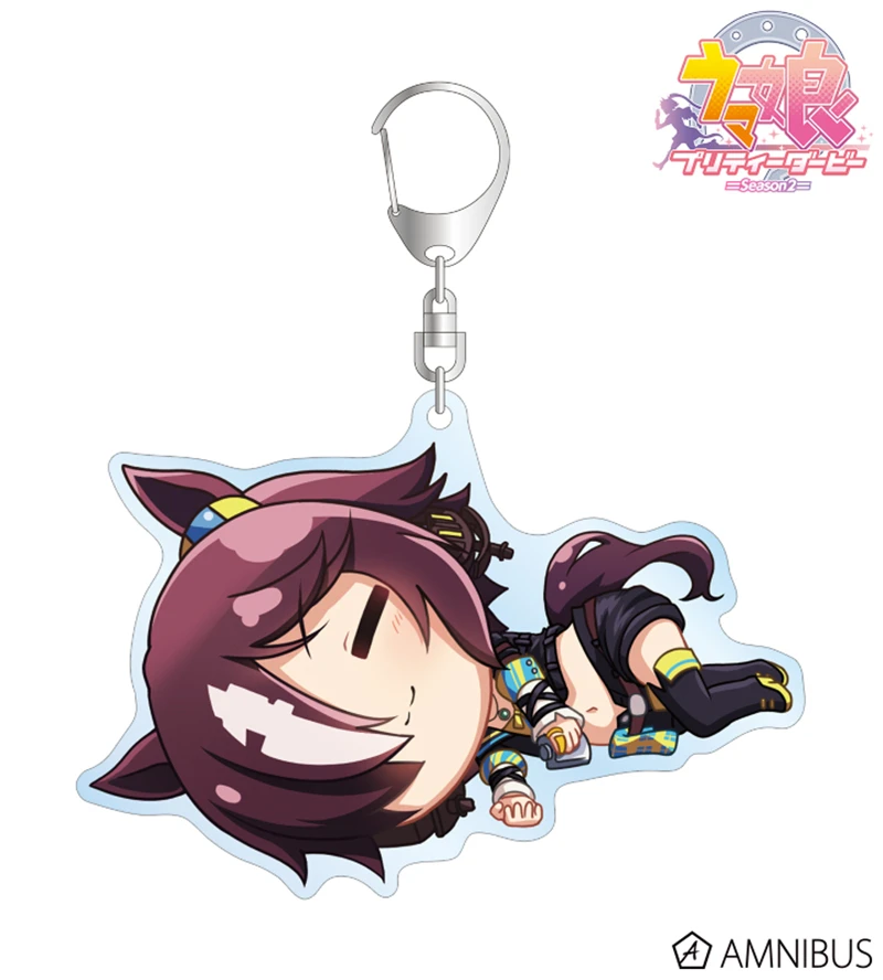 Game Pretty Derby Anime Rice Shower Special Week Silence Suzuka Tokai Teio Ship Keychain Doll Acrylic Keyring Pendant for Gift