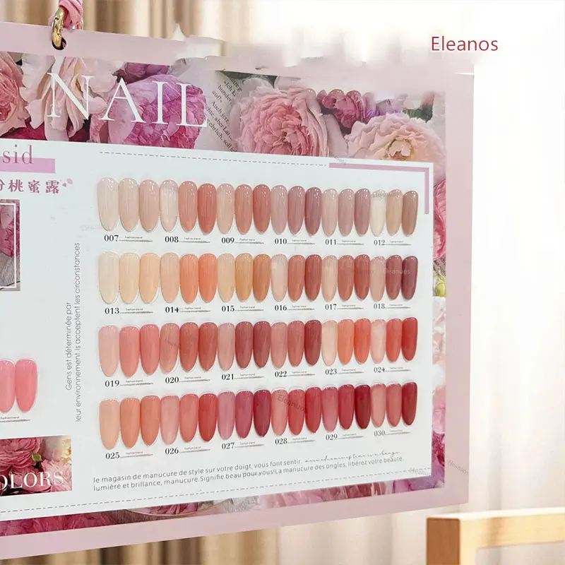 Eleanos Roze Perzik 30 Kleuren 15 ml Jelly Gel Polish Met ColorCard Naakt Transculent Losweken UV LED Clear Coat Gel nagelsalon Kit