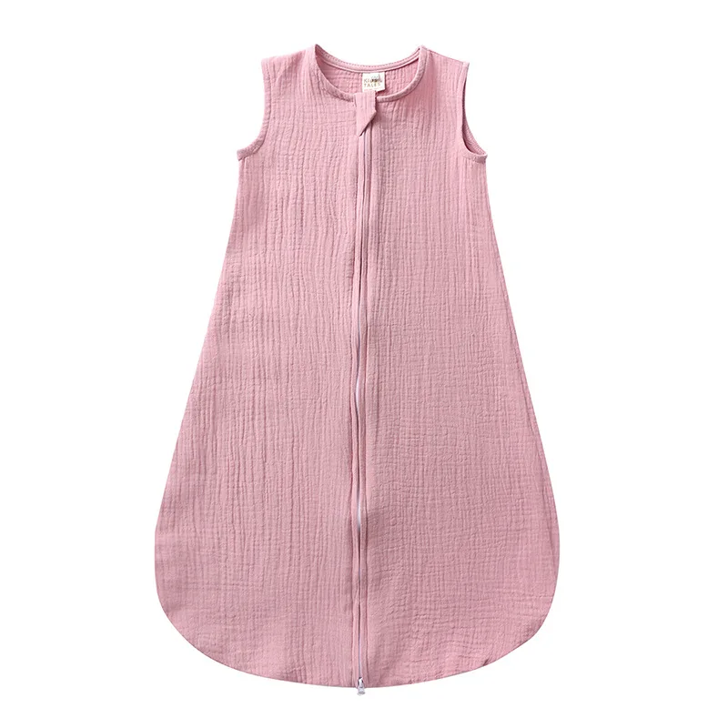 Cotton Linen Baby Sleeveless Vest Sleeping Bag Kids Pajamas Anti-Kicking Cocoon Newborn Envelope Sleep Sack Bedding 0 3 6 Months