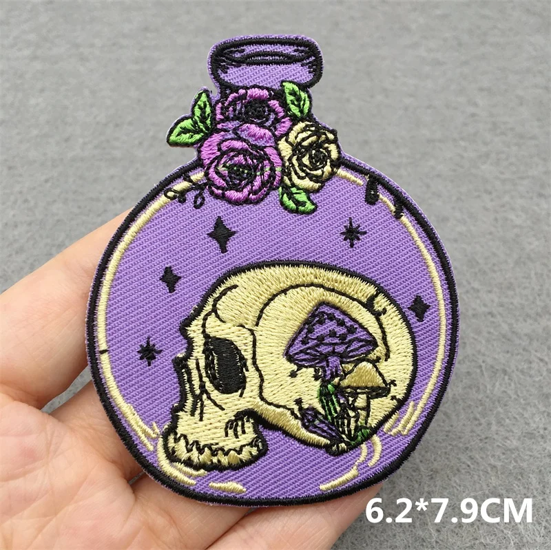 Cartoon Patch Blumen stickerei Patch Eisen auf Patches DIY Pilz gestickte Patches auf Kleidung Applique Näh aufkleber – Detail 5