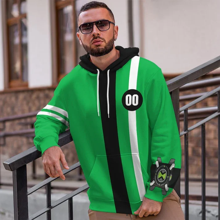أنيمي Omnitrix Ben10 تأثيري هوديي النساء الرجال Harajuku البلوز بنين بنات Y2K الشارع الشهير الهيب هوب البلوز مقنعين سترة