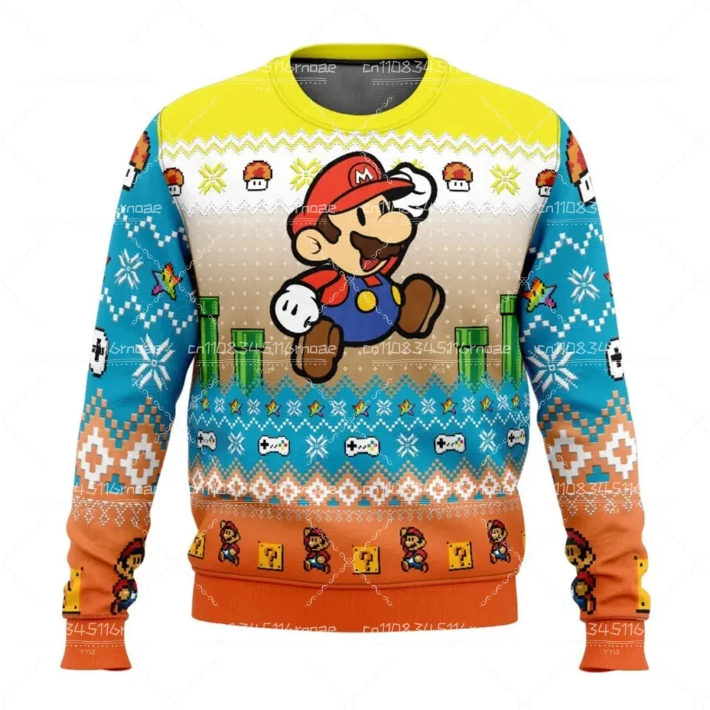 شخصيات لعبة الرسوم المتحركة من Super Brother هدايا عيد الميلاد المجيد للرجال والنساء بغطاء للرأس موضة 2026 ملابس رياضية