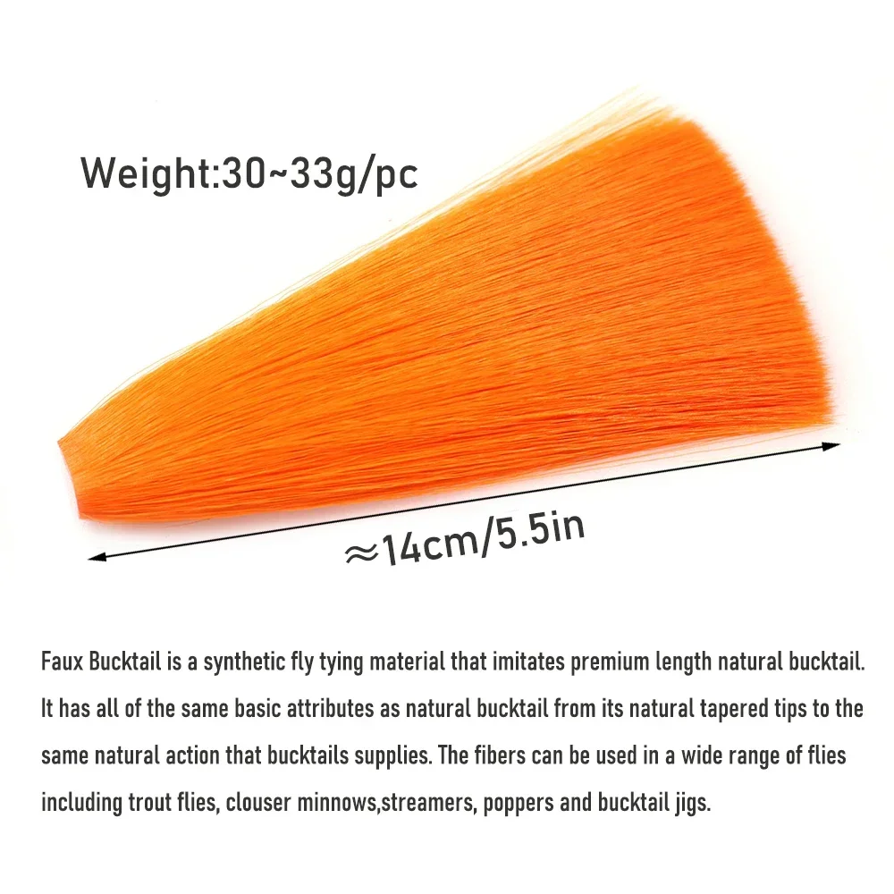 5,5 Zoll lange, konisch zulaufende Kunst-Bucktail-Faser zum Fliegenbinden für Mayfly-Tails, Nymphenflügel, Streamer, Poppers, Bucktails, Jig-Köder – Detail 5