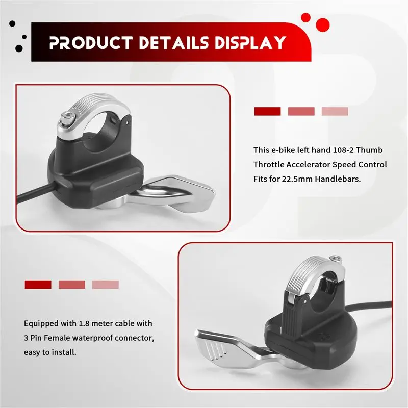 AEB0-Electric Bicycle Thumb Throttle For Bafang BBS01 02 BBSHD Middle Motor Bicycle Modification Accessories 108-2