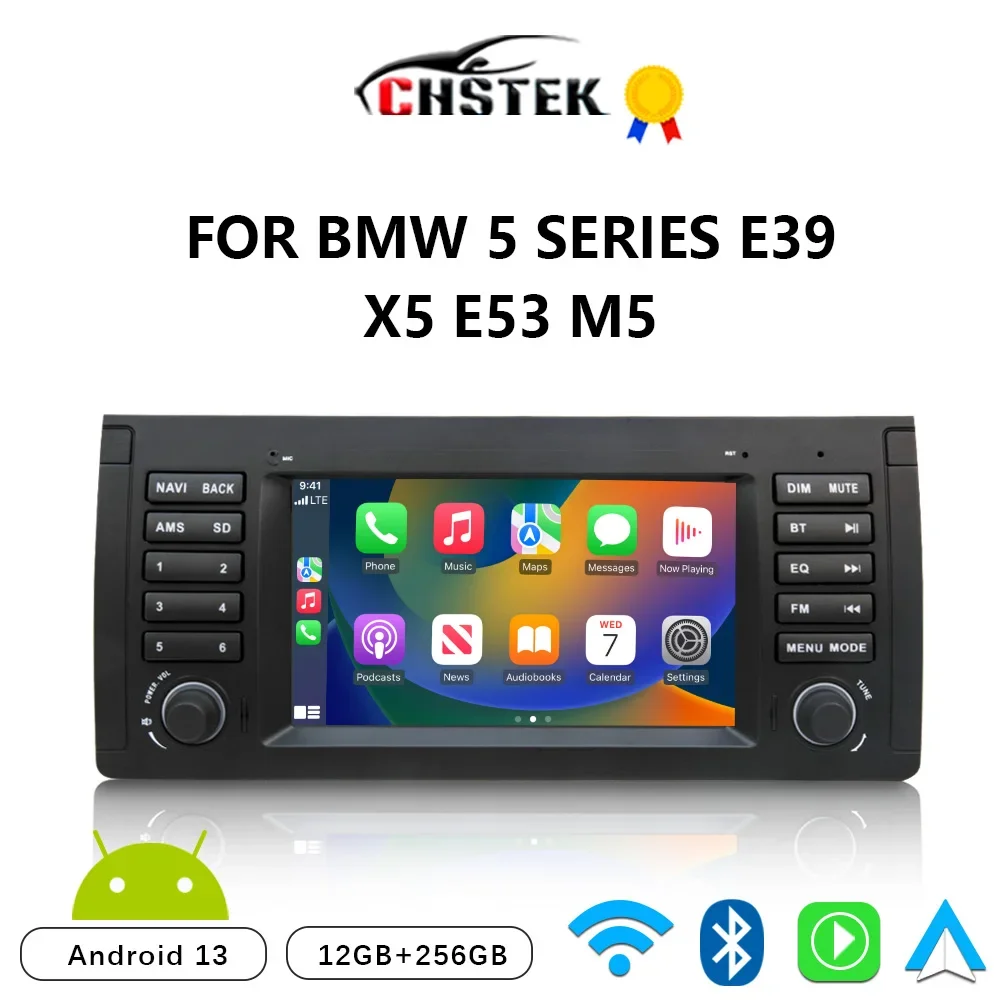 

CHSTEK Car Radio 12G+256G Carplay Android Auto For BMW 5 Series E39 X5 E53 M5 Multimedia Automotiva Navigation Bluetooth WIFI 4G