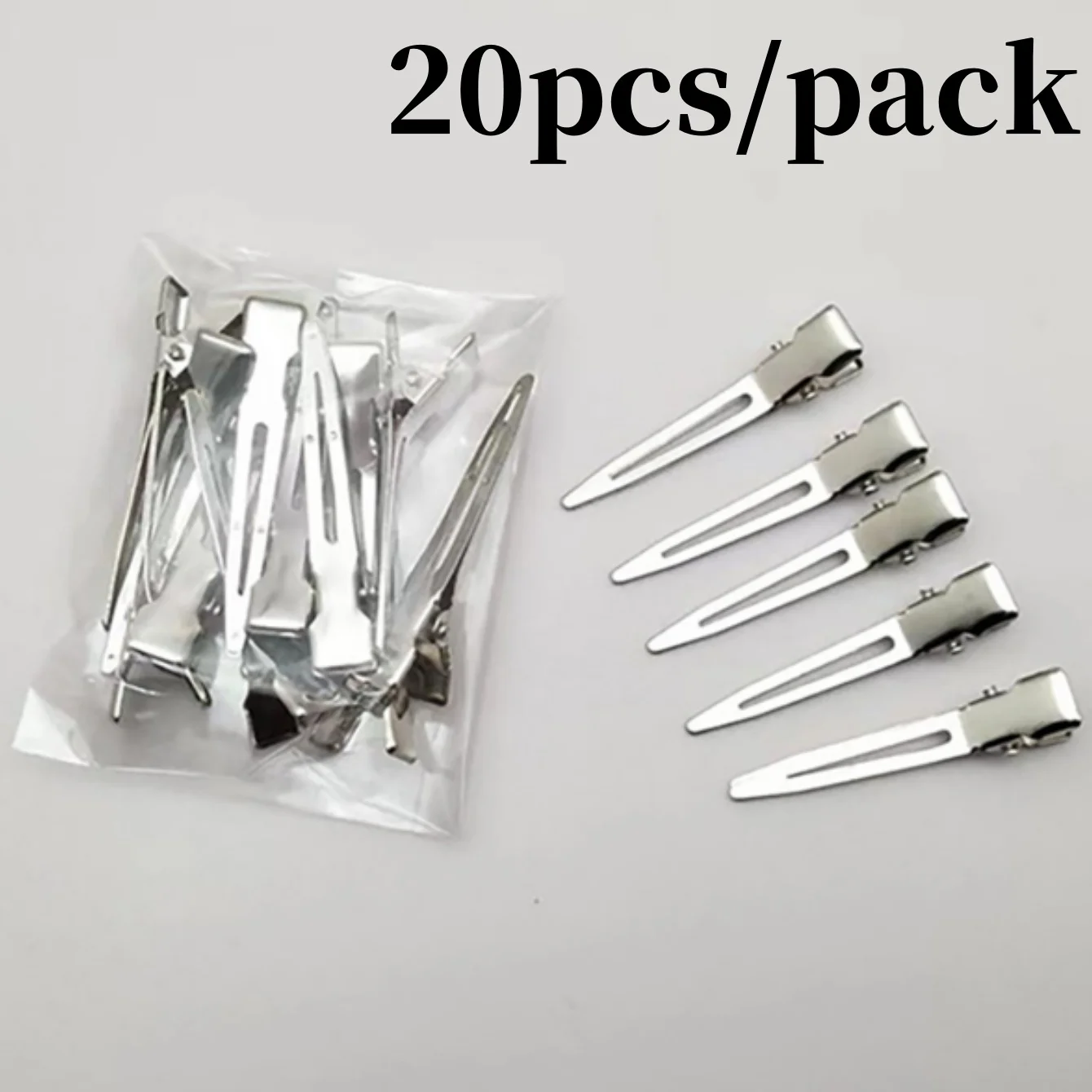 20/50 stücke Salon Feste Haarnadel Silbrig Metall Styling Haar Clips Keine Falte Locken Entenschnabel Haarnadeln Friseur Werkzeuge für Frauen Mann – Detail 8