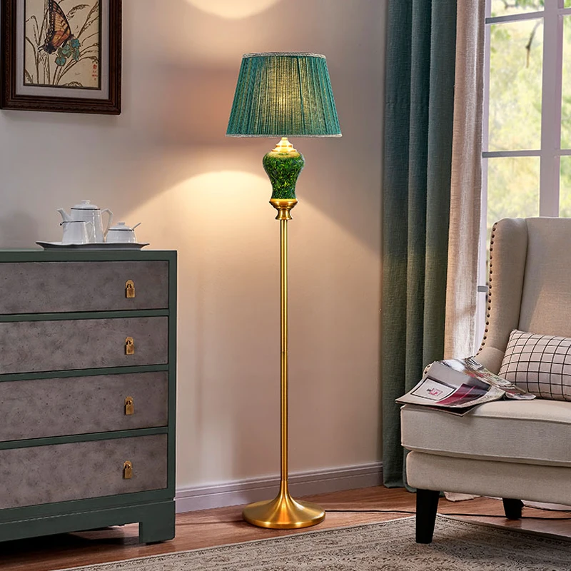 American ceramic floor lamp bedroom living room creative simple light luxury Nordic bedside lamp