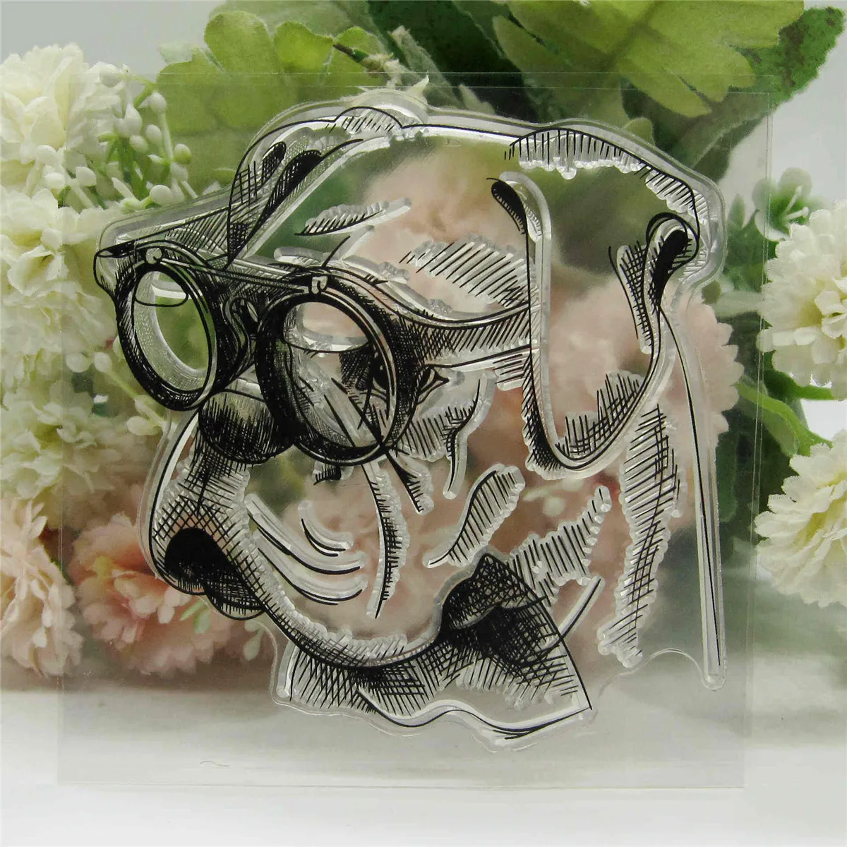 Custom Clear Dog Head Transparent Silicone Rubber Stamp And Metal Die Sheet Cling Scrapbooking DIY Cute Pattern Photo Album