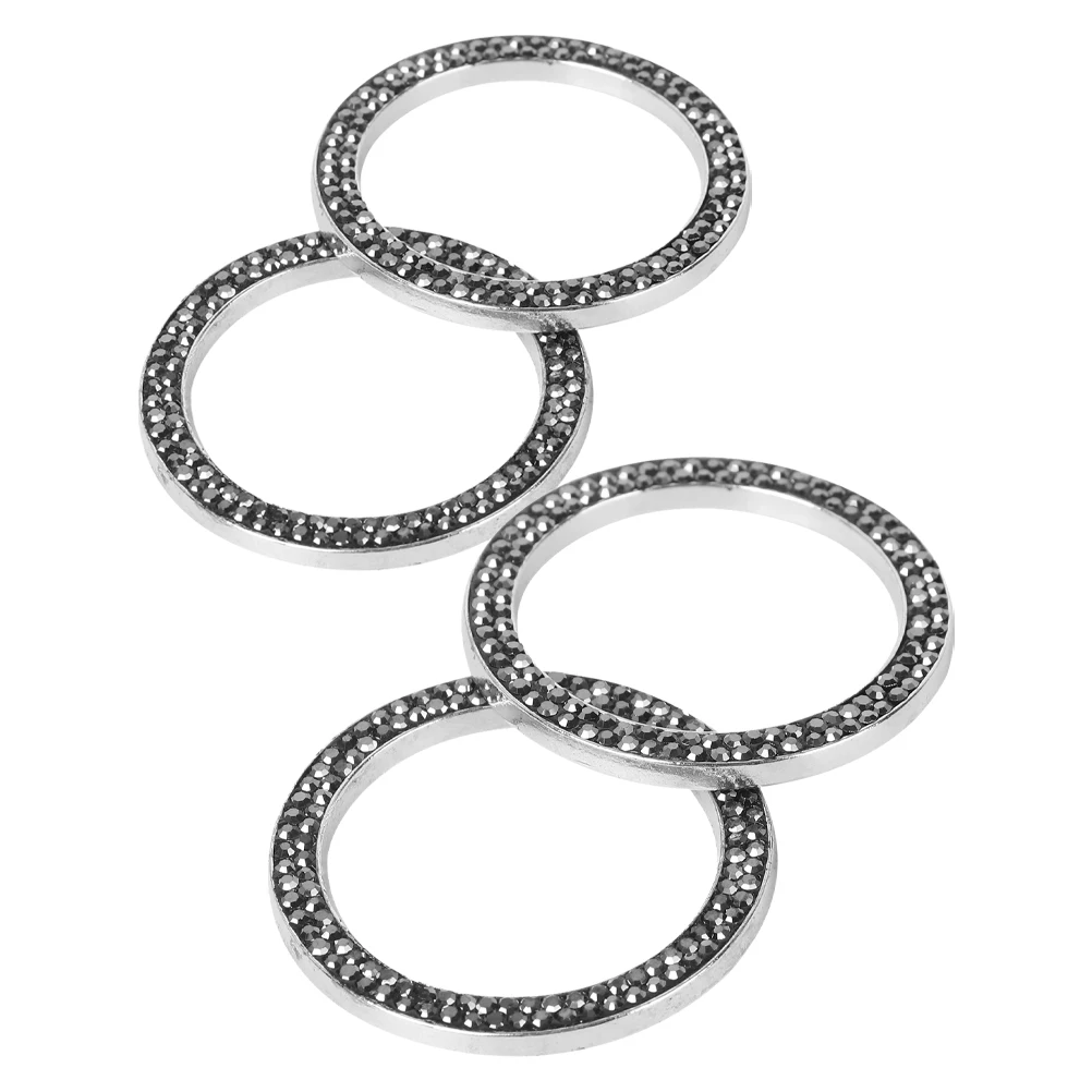 

4pcs Crystal Ignition Ring Car Interior Decor Bling Engine Start Button Cover Rhinestone Auto Accessories Sparkle Car