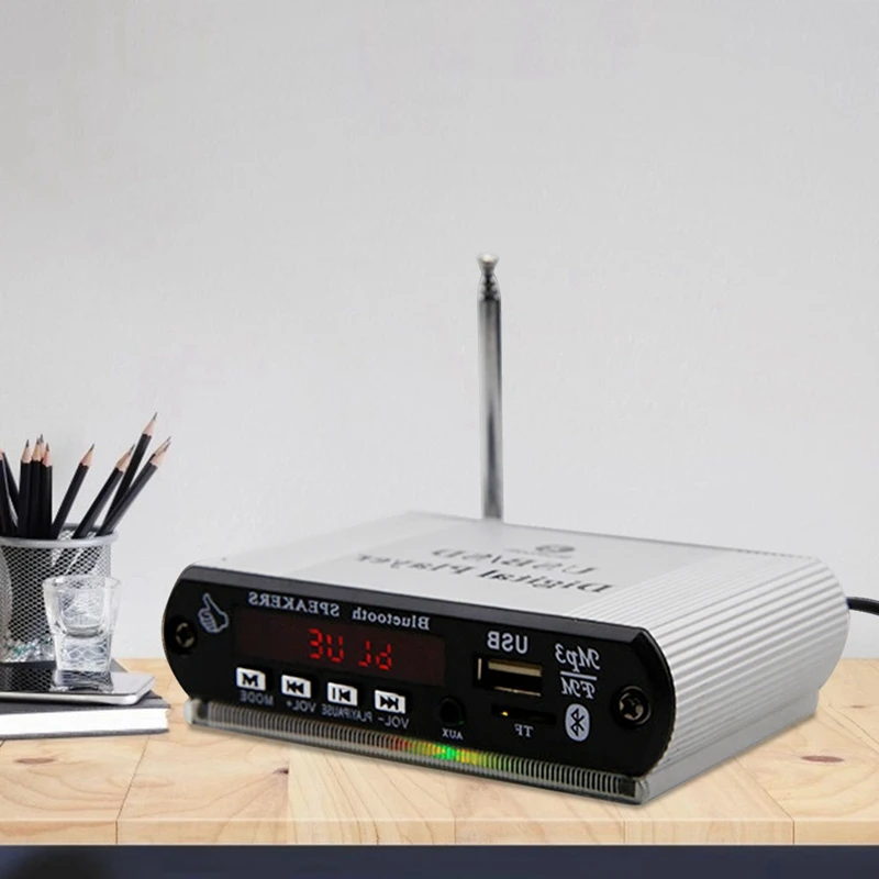 ミニカーUSBデジタル主導のsdオーディオアンプ、mp3デコーダー、sd、mmcカード、uスティック、fmラジオプレーヤー、リモート、12v