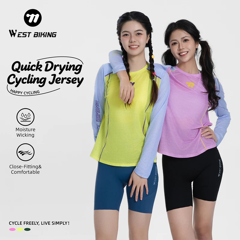 

WEST BIKING Cycling Jersey Lightweight Quick-Dry Women's Casual Clothing Fashion Long Sleeve Shirt for Motorcycle Bicycle