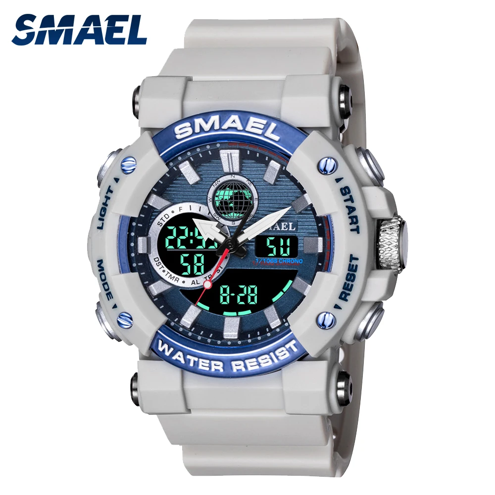 Men Watch SMAEL Sport Watches Waterproof Stopwatch Alarm Clock LED Light Quartz Digital Wristwatches 8048 Men\'s Watches Military