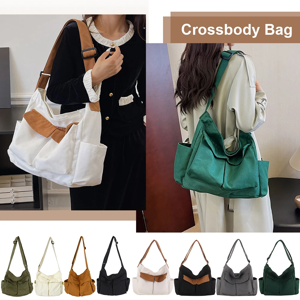 

Женская модная парусиновая сумка на плечо, большая вместительная сумка через плечо для мобильного телефона, дорожная сумка для покупок, украшение