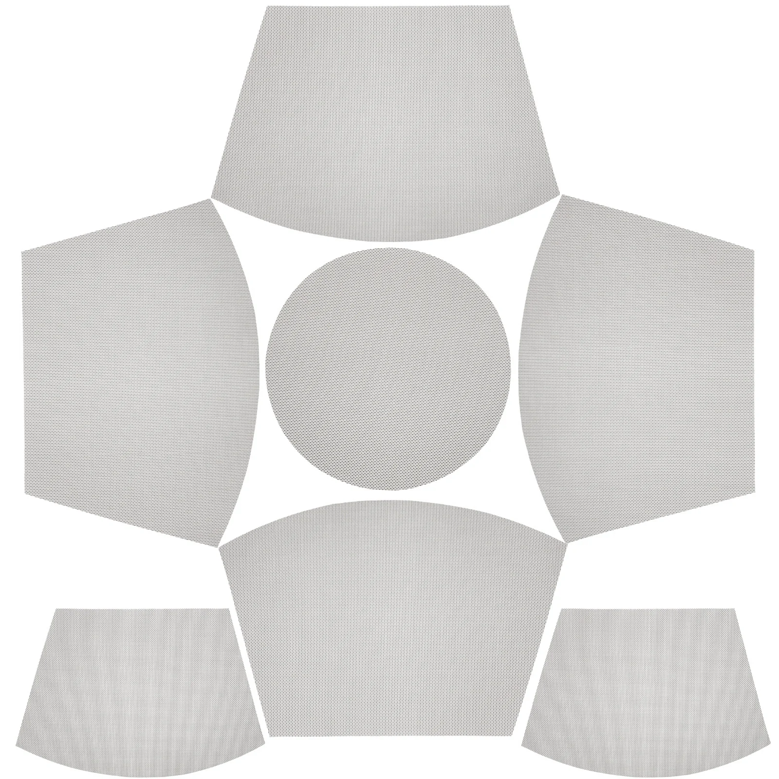 7Pcs PVC Placemats Table Mats Heat Resistant Decorative Dining Table Set Washable Small Round Place Mats for Home Restaurant