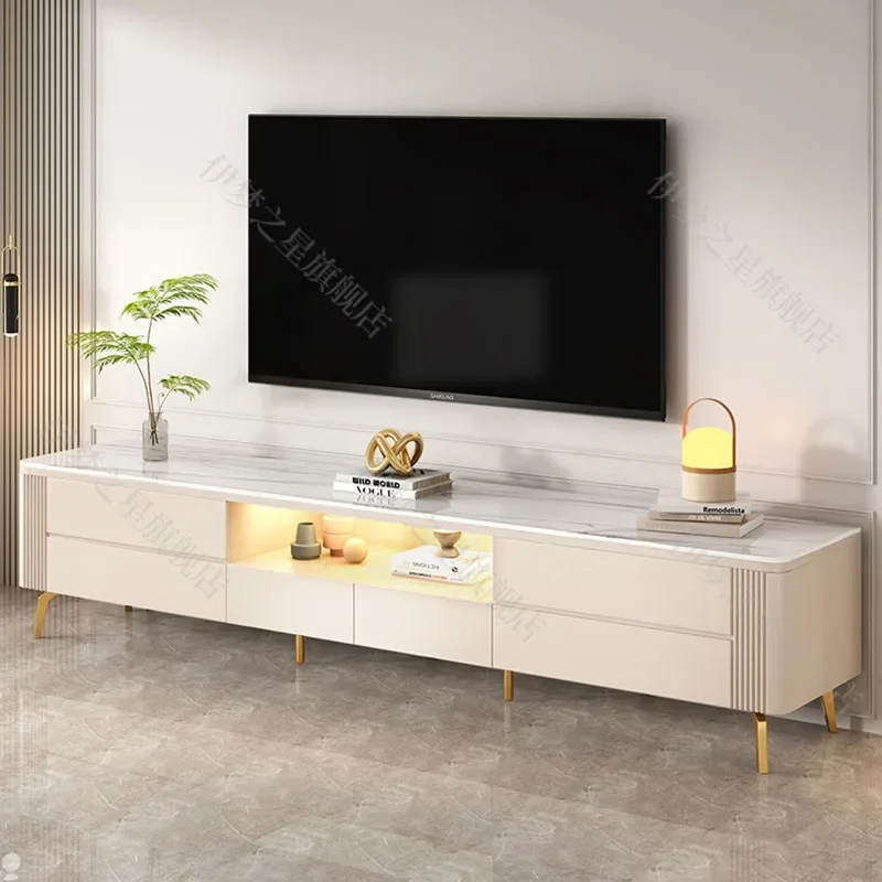 Nordic Living Room Tv Stand Led Lights Pedestal Cabinet Modern Consoles Center Display Tv Stand Sofaset Muebles Hogar Furniture