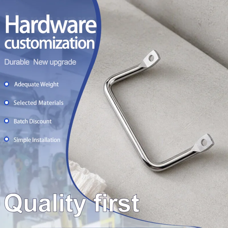 8pcs Toolbox Electrical Cabinet Cabinet Industrial Equipment Ship Iron Round Bar Bent angle Flat Head Inclined Handle