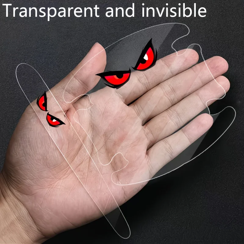 8Pcs/Set Cool Purple Evil Eyes Car Door Handle Stickers, Waterproof Anti-Scratch PVC Decals