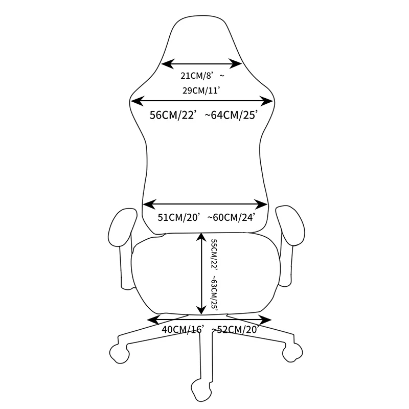 Solid Color Gaming Chair Cover Soft Elasticity Polar Fleece Armchair Slipcovers Computer Seat Chair Covers Stretch Rotating Lift