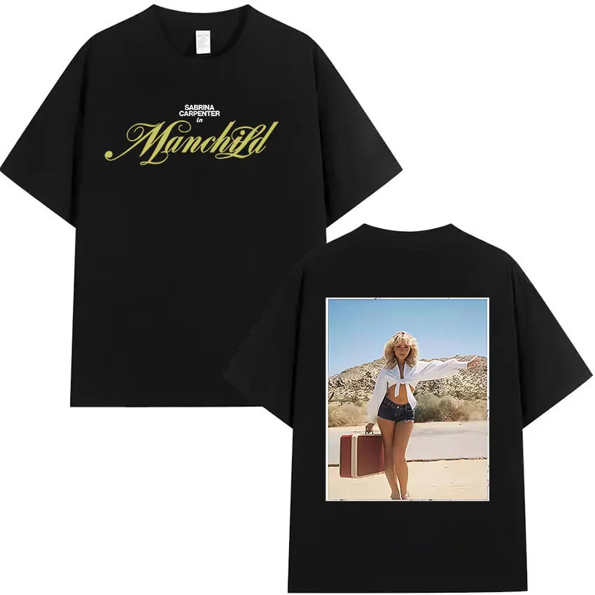 

Sabrina Carpenter Manchild Album 2025 Graphic T Shirts Men Women Vintage Fashion Cotton Short Sleeve T-shirt Harajuku Streetwear
