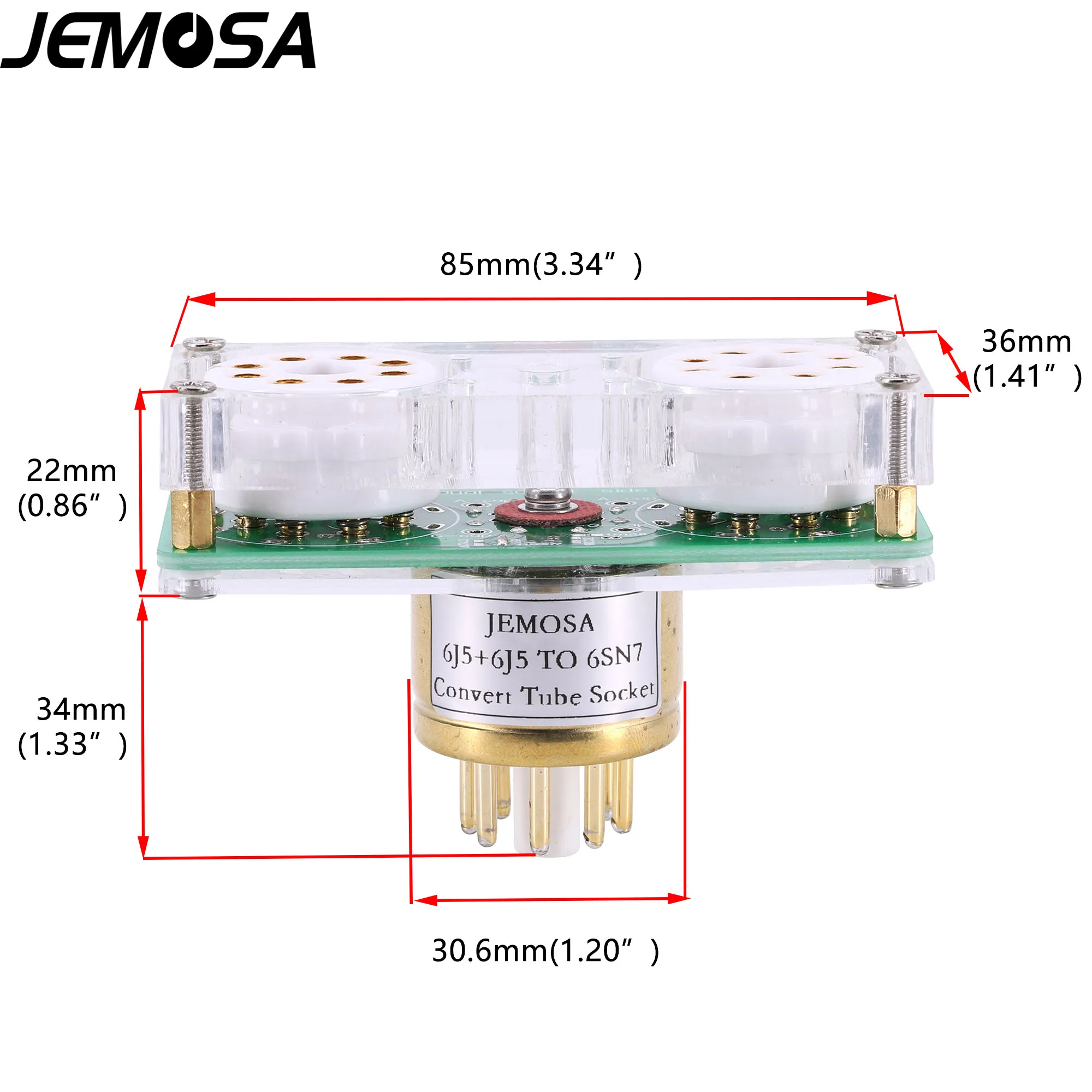 1PC 6J5 + 6J5 To 6SN7สูญญากาศ8หมุด8Pins DIY เครื่องขยายเสียงสูญญากาศหลอดแปลงอะแดปเตอร์ซ็อกเก็ตจัดส่งฟรี