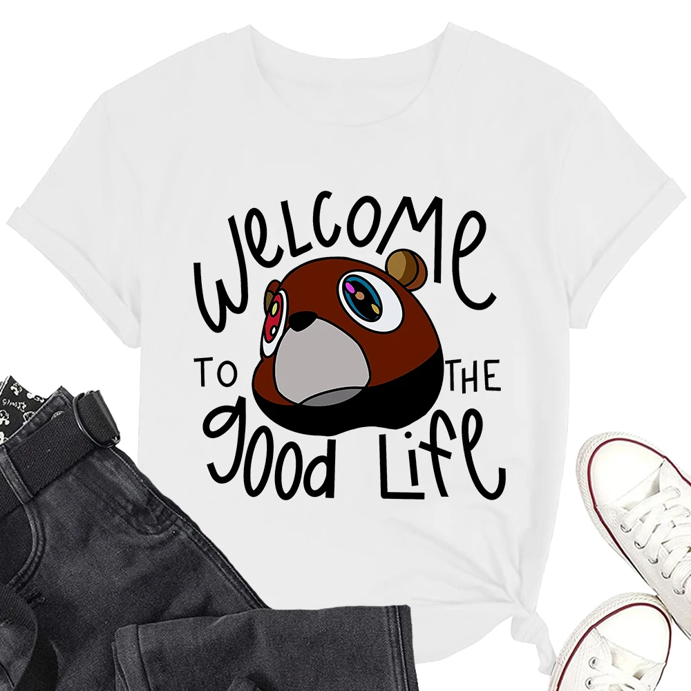 Graduation Album Bear The Good Life T Shirt Men Women High Quality Hip Hop T-shirt