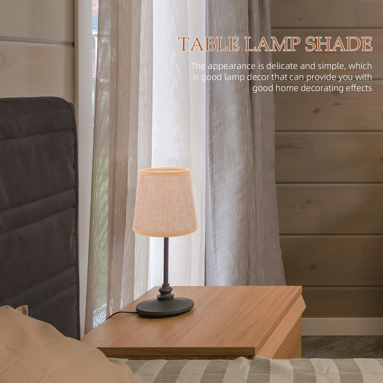 

2Pcs Lamp Shade Fabric Table Lampshade Replacement for Bedside Study Room Floor Lamp Light Fixture Cover