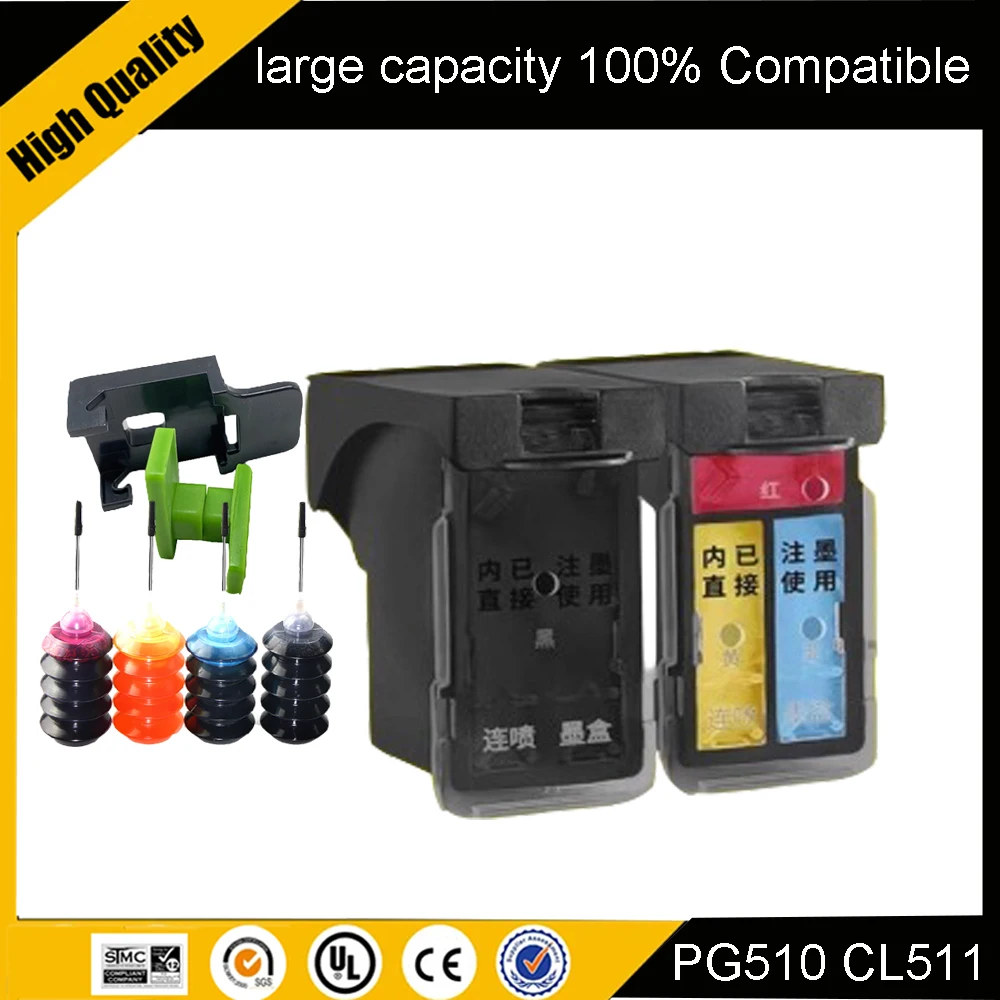 PG510 CL511 Compatible Ink Cartridge for Canon PG 510 CL 511 XL Pixma IP2700 MP330 MP480 MP490 MP492 MP495 MP499 Printer