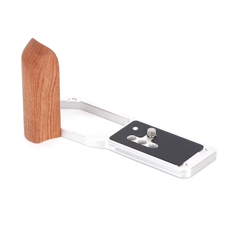 ZR L-Shaped Mount Plate with Wooden Handle for Nikon ZR Built-in Arca-Swiss Quick Release Plate for Arca-type Tripod