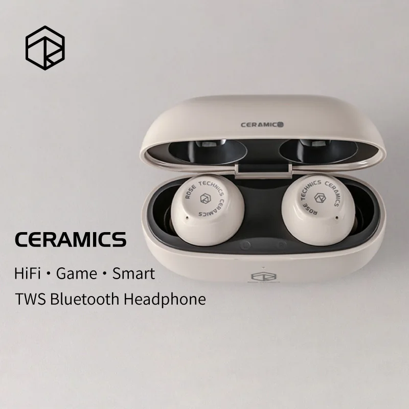 Rose Technics Ceramics Earbuds HIFI TWS Bluetooth Earphone Touch Control In-ear Headphone