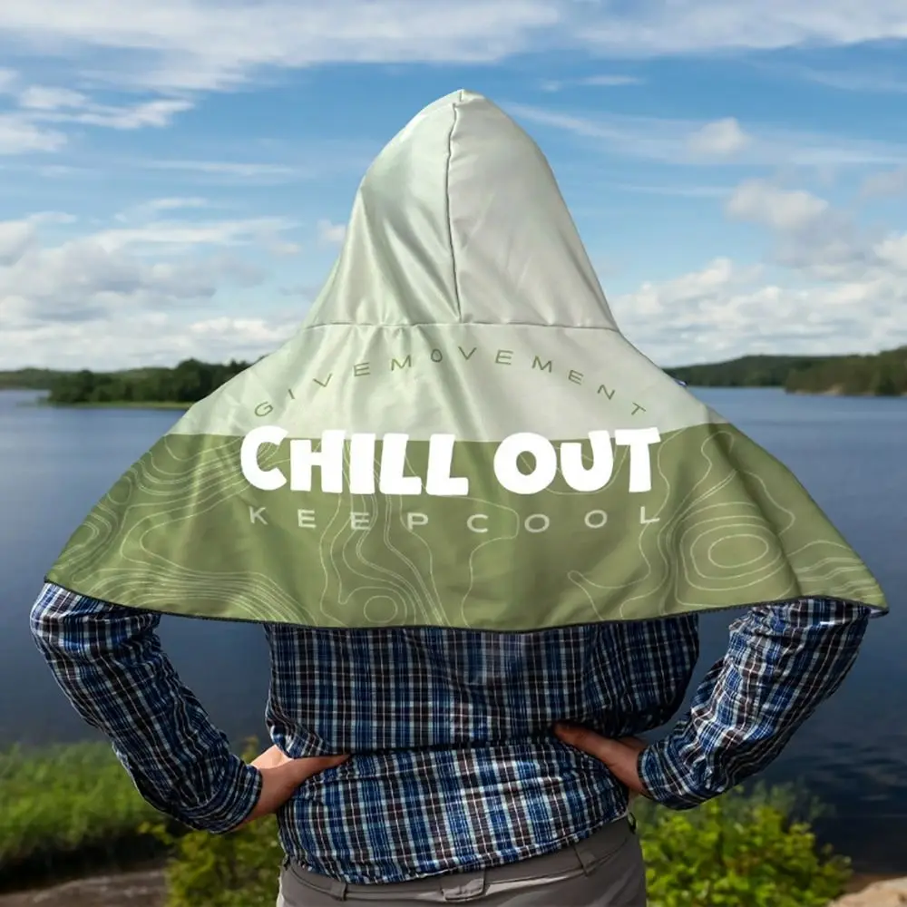 Multicolor Hooded Sunscreen Shawl T Shape Hooded Cooling Shawl Sun Protection Wipe Sweating Cooling Towel