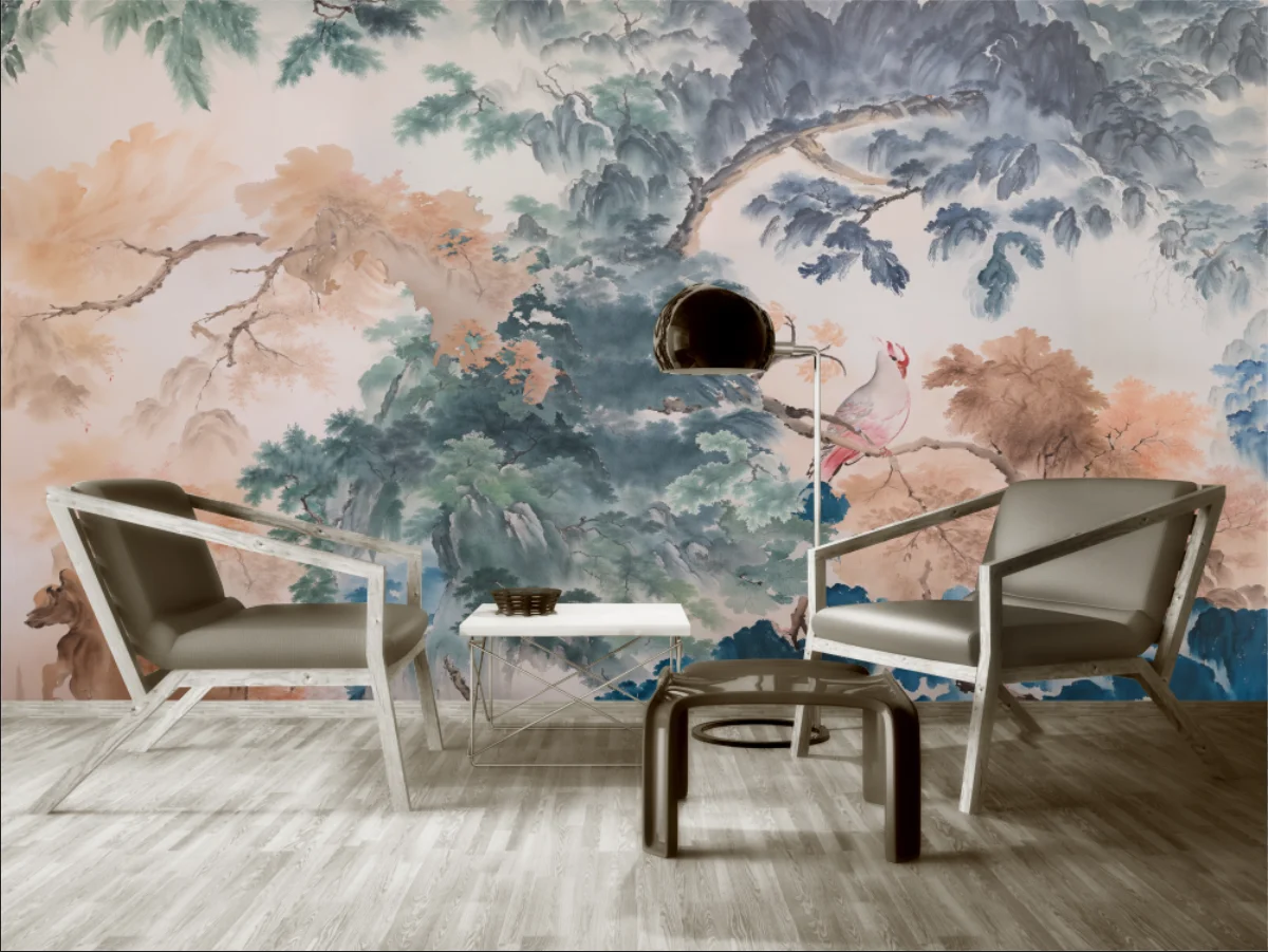 

Custom size 3d wallpaper Flower and Bird Oil Painting Hotel study living room background wall decoration wallpaper painting