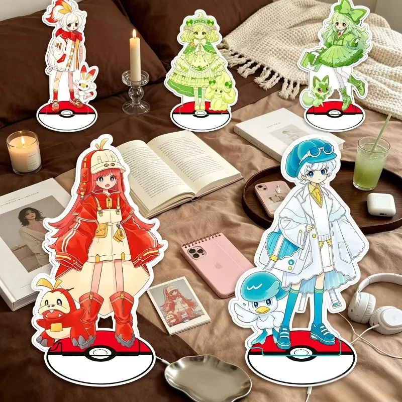 Standing Sign for pokemon Bunny Serena Lillie Green Absol Acrylic Desktop Stand Decorating Self Made Collection Toy Fans Gift