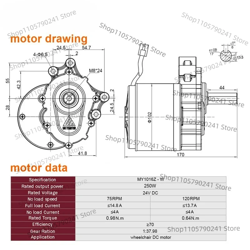 10 Inch 24V 500W Dual Drive Motor Kit 4.10-4 Off-road Tire 2WD Joystick Remote For Electric Trolley Cart Bike