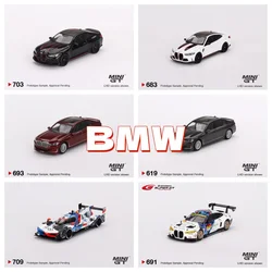 MINIGT 1/64  703  BMW M4 CSL Black Sapphire Model Car 691  BMW M4 GT3 #7 Diecast Automotive Model Toys Gift Decorations